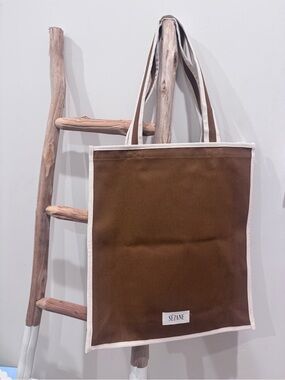 NWOT Sezane Brown Canvas Tote Bag